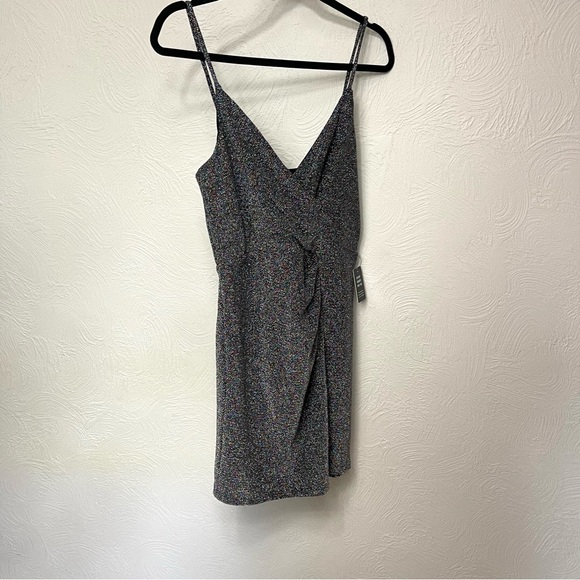 Express Dresses & Skirts - Express Multicolor Metallic Wrap Mini Dress